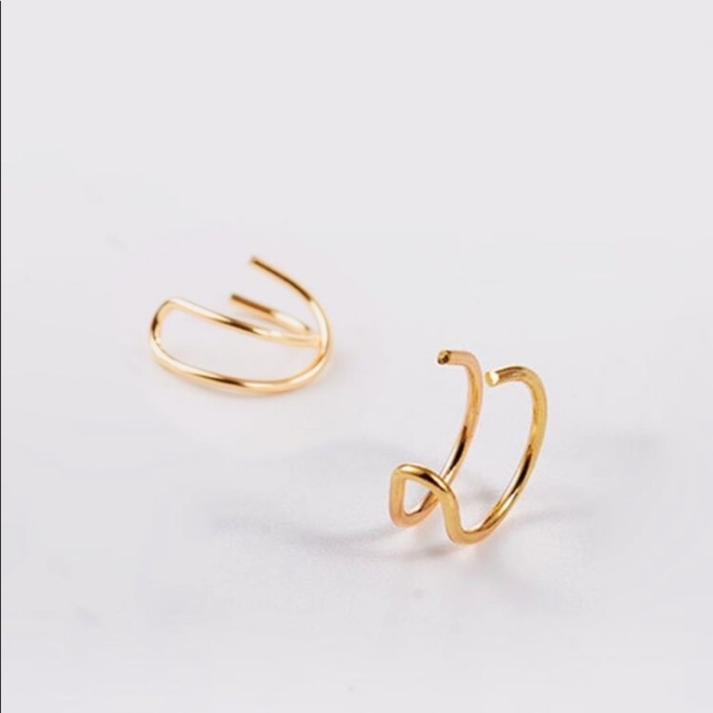 Gold Earring Cuffs - Picture 3 of 3